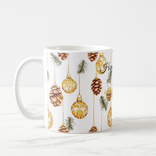 Sweet Honey Bees Pine Cones Koffiemok (Links)