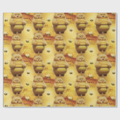 Sweet Honey Beren en Bijen 3D Naadloos Patroon Cadeaupapier (Vlak)