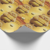 Sweet Honey Beren en Bijen 3D Naadloos Patroon Cadeaupapier (Hoek)