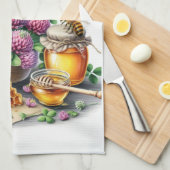 Sweet Honey Busy Bee Rode Klaver Keuken Handdoeken (Quarter Fold)