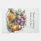 Sweet Honey Busy Bee Rode Klaver Keuken Handdoeken (Horizontaal)