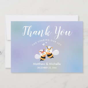 Sweet Honey Meant to Bee Couple Wedding Bedankkaart