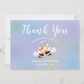 Sweet Honey Meant to Bee Couple Wedding Bedankkaart (Voorkant)