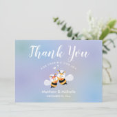 Sweet Honey Meant to Bee Couple Wedding Bedankkaart (Staand voorkant)