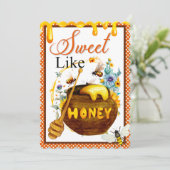 Sweet Honeybee Baby Douche Uitnodigingen (Staand voorkant)