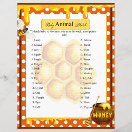 Sweet Honeybee Baby shower Animal Match spel