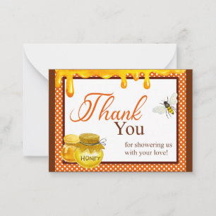 Sweet Honeybee Baby shower Bedankt Opmerking Kaart Notitiekaartje