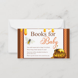 Sweet Honeybee Baby shower Boeken voor Baby Notitiekaartje