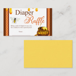 Sweet Honeybee Baby shower Luier Raffle Note Kaart Notitiekaartje