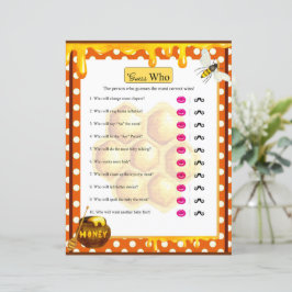 Sweet Honeybee Baby shower Raad eens wie spel
