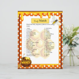 Sweet Honeybee Baby shower Snoep Match Game