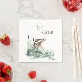 Sweet Hoppy Easter Bunny Waterverf Servet (Insitu)