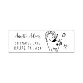 Sweet Horse Doodle Aangepaste Kinder naam Aangepas Zelfinktende Stempel (Design)