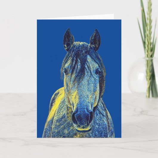 Sweet Horse in Blues Artsy Note Kaart (Voorkant)