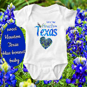 Sweet Houston TX Bluebonnet Hart en Mockingbird Romper