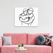 Sweet Hug Embrace Canvas Afdruk (Insitu (Woonkamer))