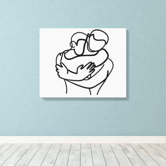 Sweet Hug Embrace Canvas Afdruk (Insitu (Houten vloer))