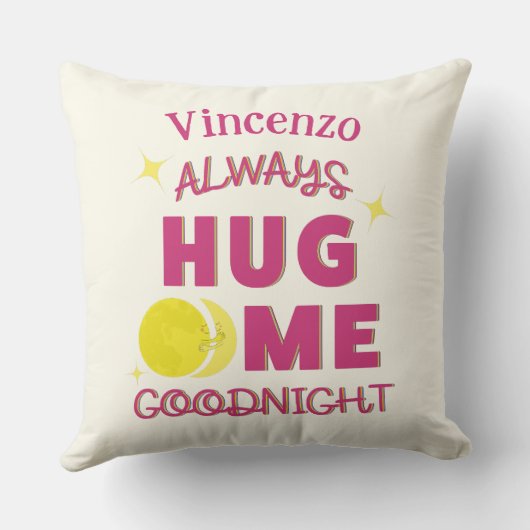 Sweet Hug Me Goodnight Moon Tekstontwerp Kussen (Achterkant)