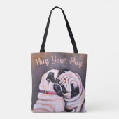 Sweet Hug Your Pug Canvas tas (Achterkant)