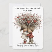 Sweet Hugging Sweethearts Valentine Card Feestdagenkaart (Voorkant)