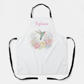 Sweet Hummingbird Floral Apron Schort (Voorkant)