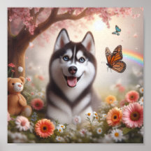 Sweet Husky met een stralende glimlach