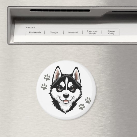 Sweet Husky Puppy Siberian Magneet (Insitu (Vaatwasser))