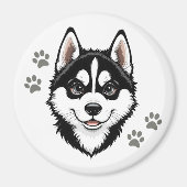 Sweet Husky Puppy Siberian Magneet (Voorkant)