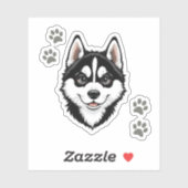Sweet Husky Puppy Siberian Sticker (Vel)