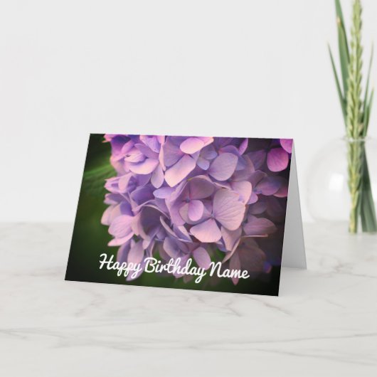Sweet Hydrangea Flower Personalized Birthday Kaart (Voorkant)