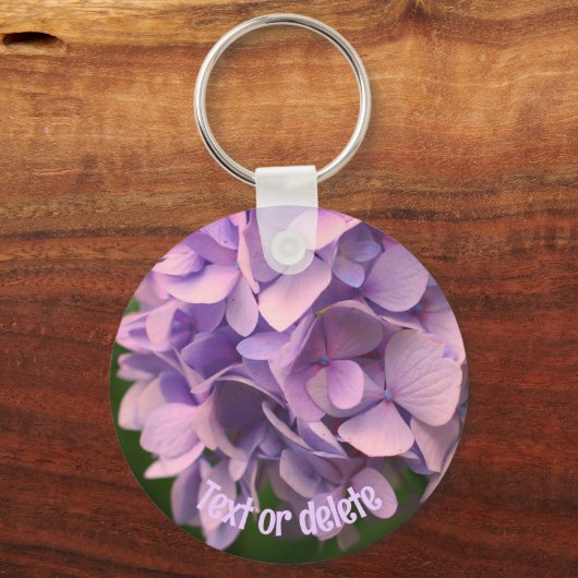 Sweet Hydrangea Flower Personalized Sleutelhanger (Voorkant)