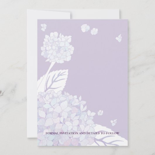 Sweet Hydrangeas Wedding Save the Date Invitations (Achterkant)