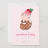 Sweet Ice Cream 5e verjaardag Uitnodiging (Voorkant)