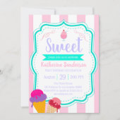 Sweet Ice-Cream Baby Sprinkle Snoep shop Verjaarda Kaart (Voorkant)