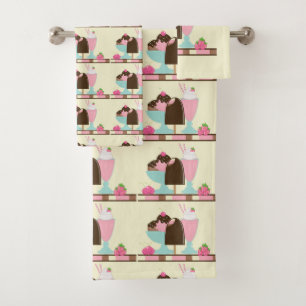 Sweet Ice Cream-behandelingspatroon Bad Handdoek