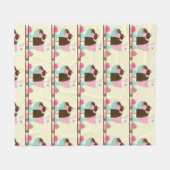 Sweet Ice Cream-behandelingspatroon Fleece Deken (Voorkant (Horizontaal))