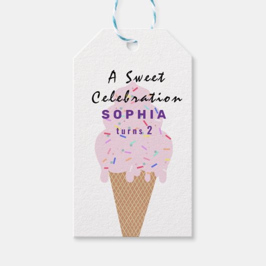 Sweet Ice Cream Birthday  Cadeaulabel (Voorkant)