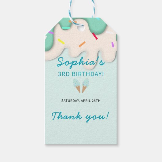 Sweet Ice Cream Birthday Cadeaulabel (Voorkant)