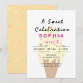 Sweet Ice Cream Birthday Kaart (Voorkant / Achterkant)