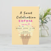 Sweet Ice Cream Birthday Kaart (Staand voorkant)
