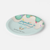 Sweet Ice Cream Birthday Papieren Bordje (Gekanteld)