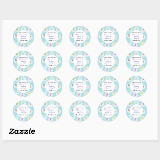 Sweet Ice Cream Birthday Ronde Sticker (Vel)
