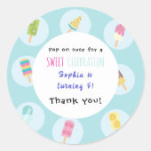 Sweet Ice Cream Birthday Ronde Sticker (Voorkant)