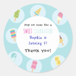 Sweet Ice Cream Birthday Ronde Sticker