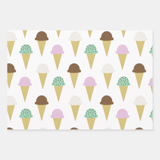 Sweet Ice Cream Cones Party Wrapping Papieren Blad Inpakpapier Vel (Voorkant 2)