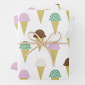 Sweet Ice Cream Cones Party Wrapping Papieren Blad Inpakpapier Vel (In situ)