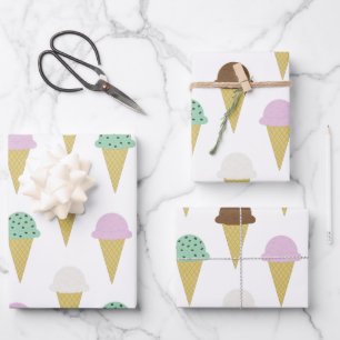 Sweet Ice Cream Cones Party Wrapping Papieren Blad Inpakpapier Vel