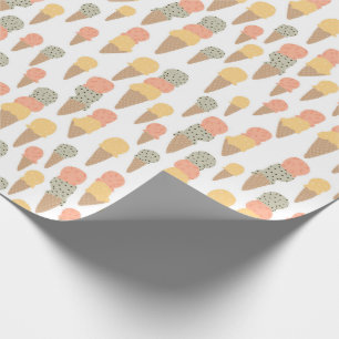Sweet Ice Cream Cones Pastel Pattern Cadeaupapier
