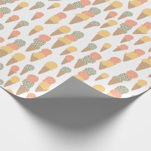 Sweet Ice Cream Cones Pastel Pattern Cadeaupapier (Hoek)