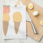 Sweet Ice Cream Cones Pastel Pattern Theedoek (Quarter Fold)